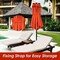 Double-Sided Patio Umbrella Solar LED Lights with Steel Frame Base
